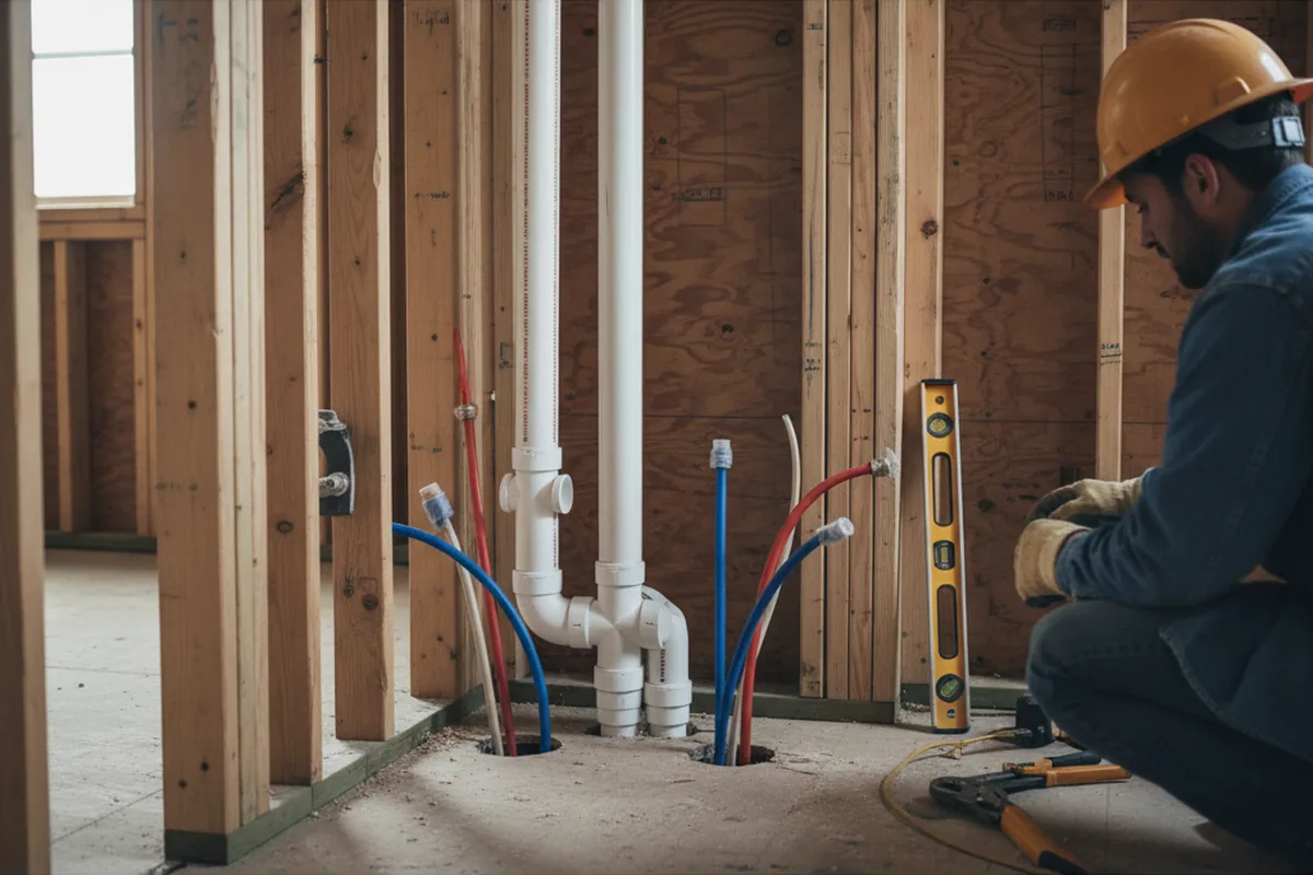 Drain and supply rough-in during Drain Cleaning in Tishomingo
